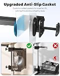 JOY worker Under Desk PC Mount for Standing Desk, Clamp-On Desk Leg Computer Mount, No Drilling, Adjustable Computer Case CPU Holder Holds Up to 44lbs, Black PC Tower Mount