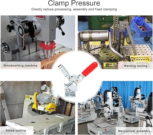 Miniatura 3 de Agatige GH12050U Abrazadera de palanca con capacidad de sujeción de 330 libras, abrazadera de palanca horizontal de liberación rápida, pestillo de