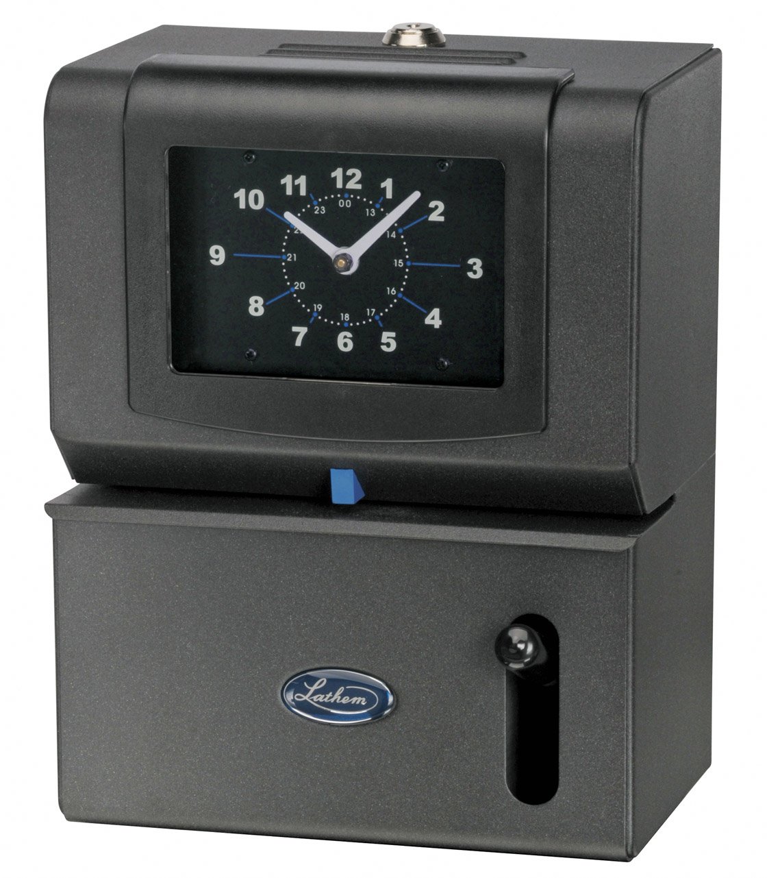 Lathem Manual Time Clock for Day of Week, Hours (023) & Hundredths