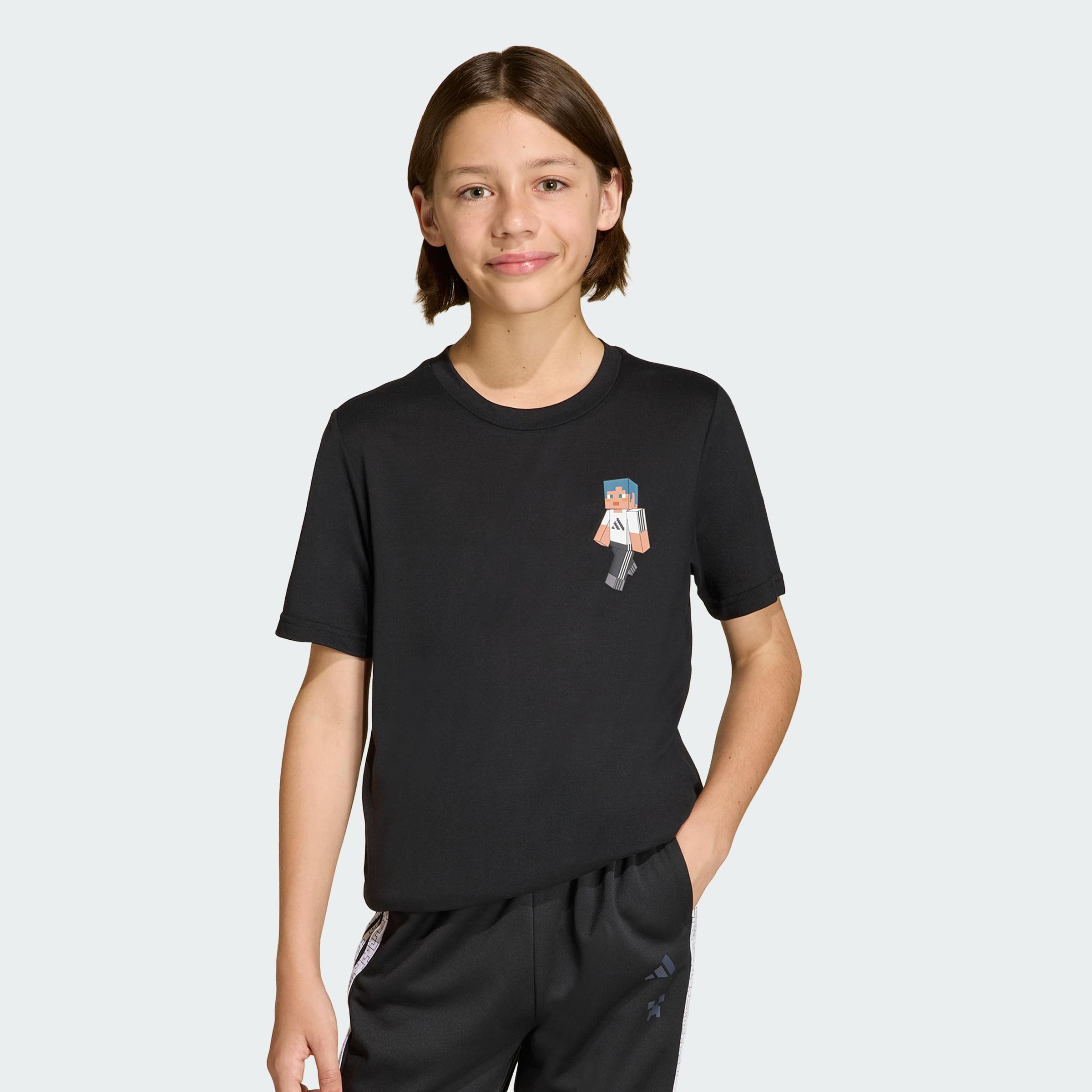 adidas Unisex Kids Minecraft Training T-Shirt, Black, 11-12 Years
