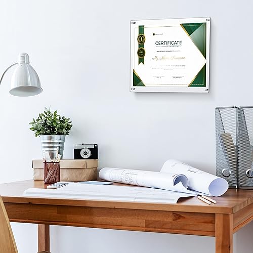 Miniatura 6 de Chunful Paquete de 4 marcos de fotos flotantes de acrílico transparente de 16 x 20 pulgadas, sin marco, para póster, fotografía, collage, doble