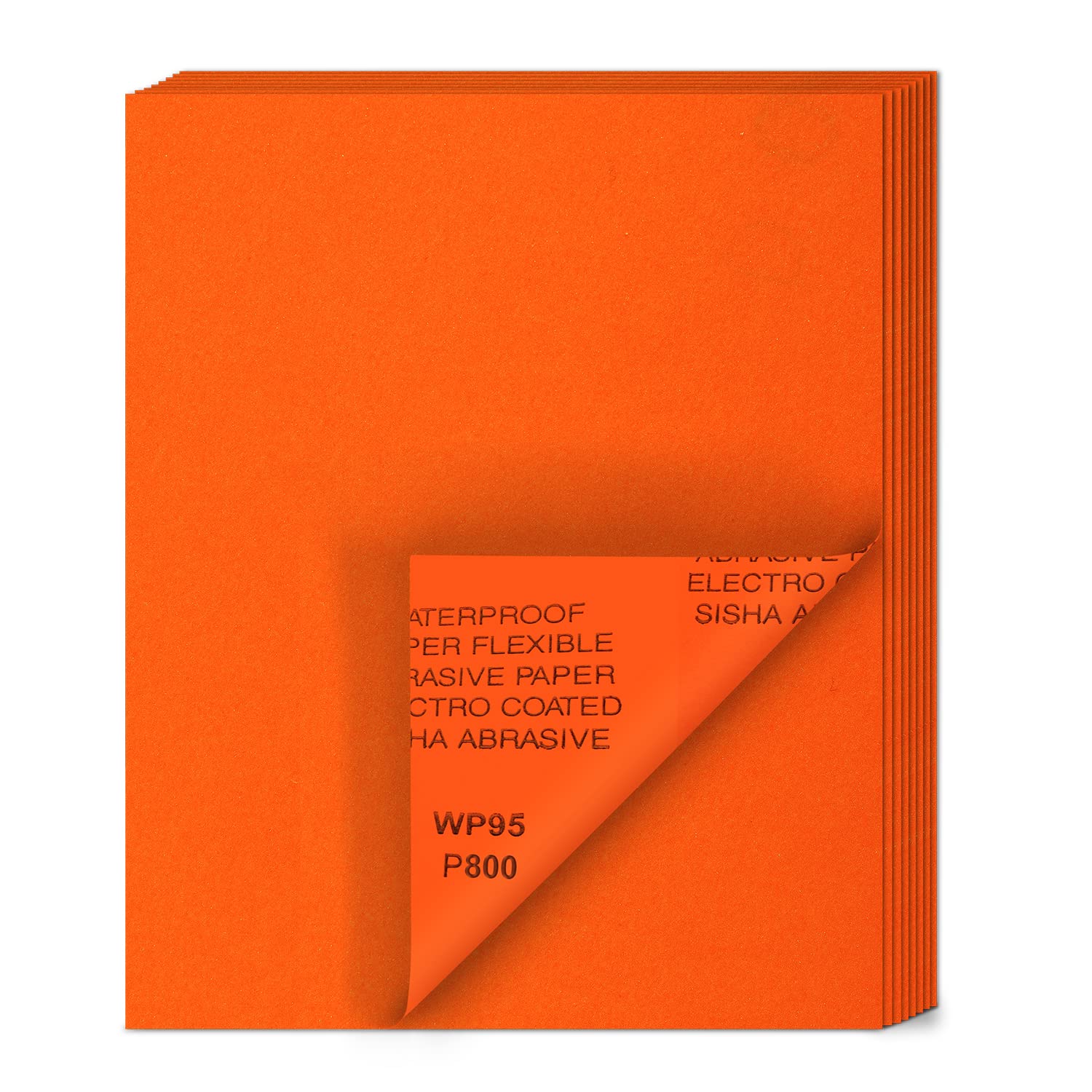Sandpaper 800 Grit,Wet Dry Sanding Sheets,High Performance Ceramic Abrasive Sand Paper for Wood Furniture Finishing,Metal Grinding,Automotive Polishing,9 x 11 Inch,10- Sheets,Orange