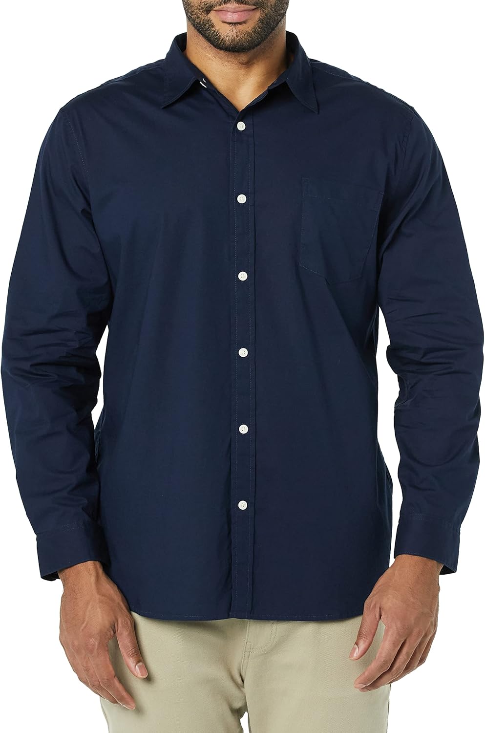 Amazon Essentials Men's Long-Sleeve Slim-Fit Stretch Poplin Shirt - Image 4