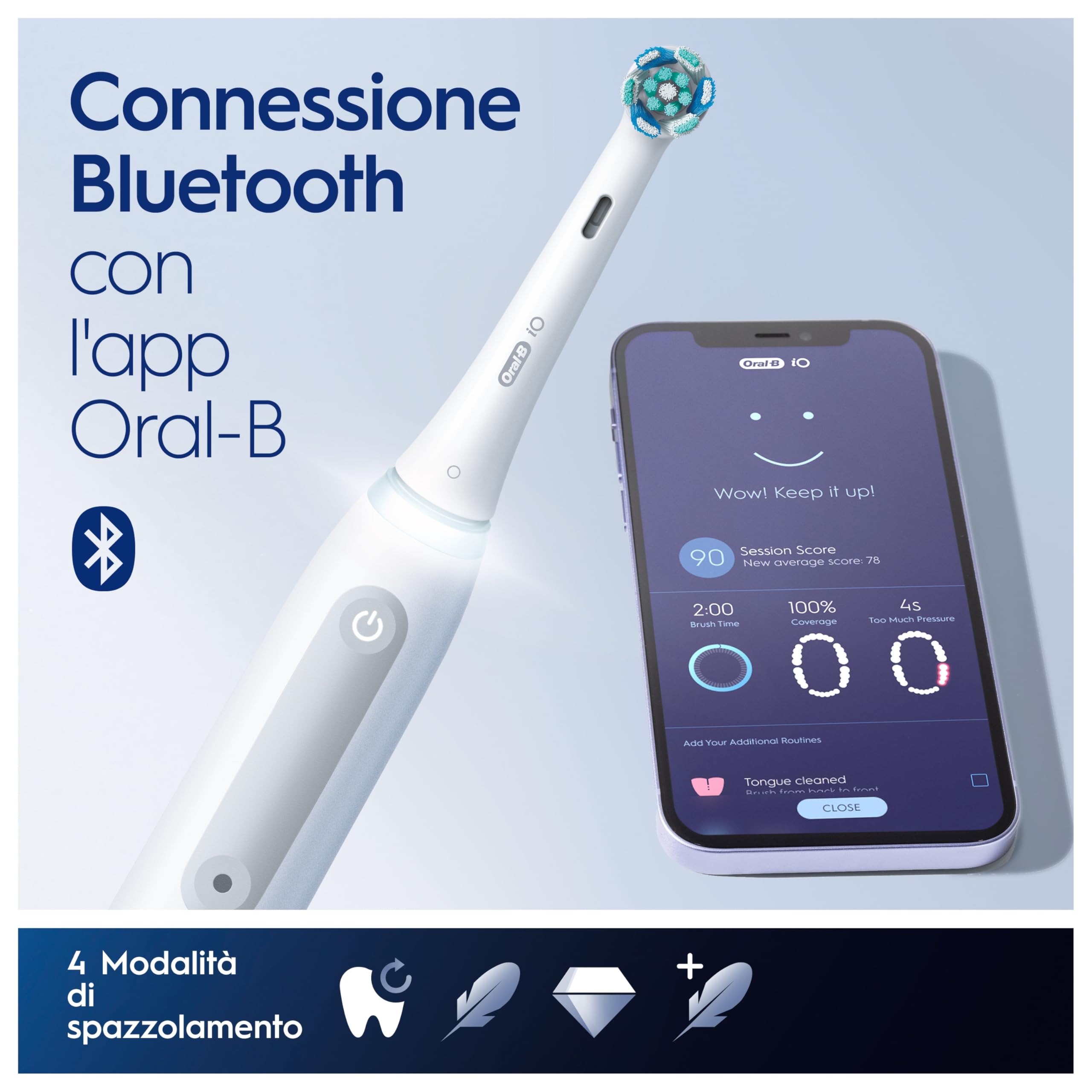 Oral-B Idropulsore con 1 Beccuccio Oxyjet, 1 Beccuccio Con Getto D’acqua, 1 Spazzolino Elettrico IO4, 2 Testine Di Ricambio. 1 Idropulsore