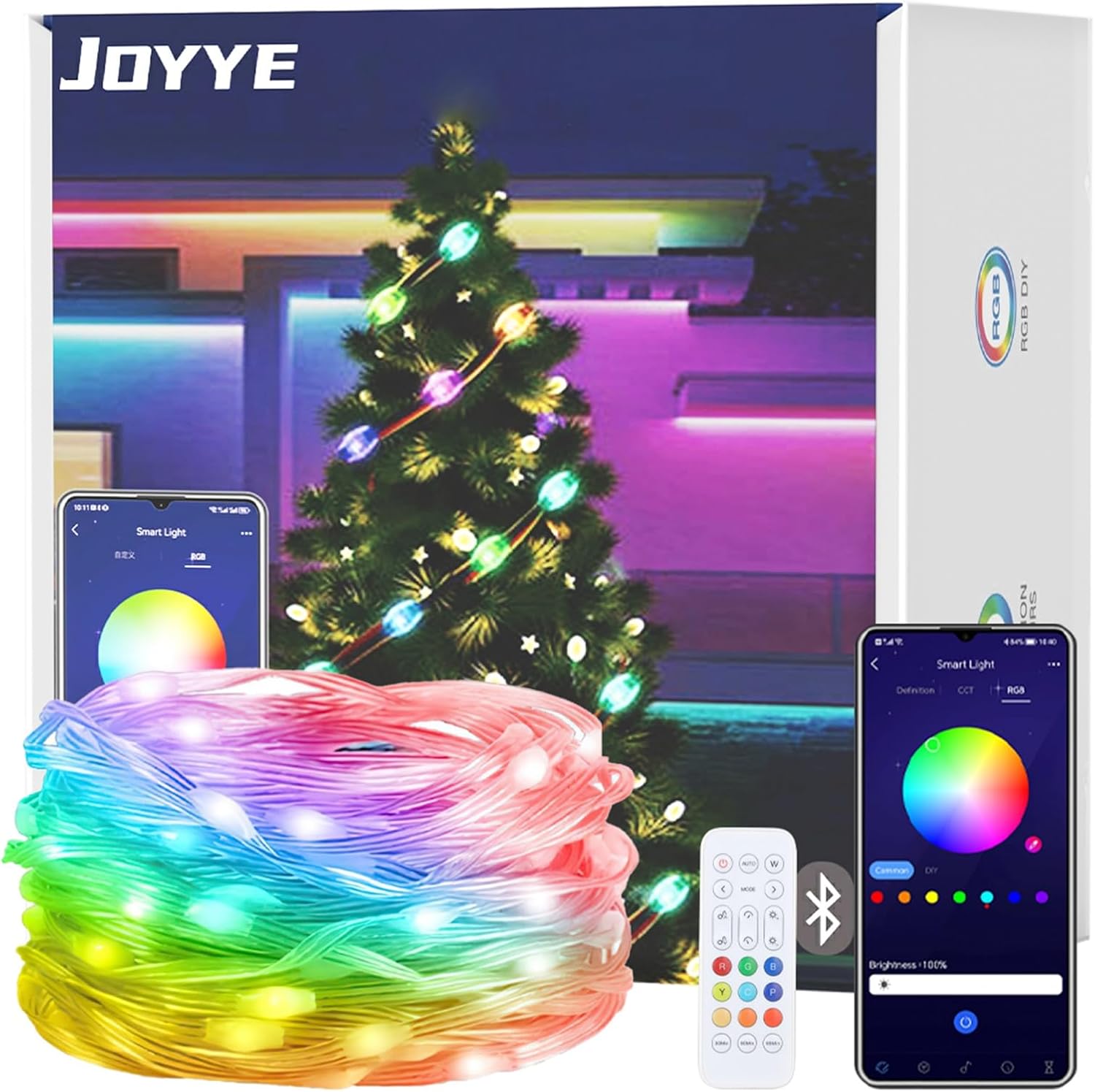 24-Foot Smart USB Fairy LED Strip Lights with App & Remote Control - Color Changing, DIY, Music Sync & Timer Modes, IP20 Waterproof, Ideal for Festival/Party/Christmas Decorations/Room