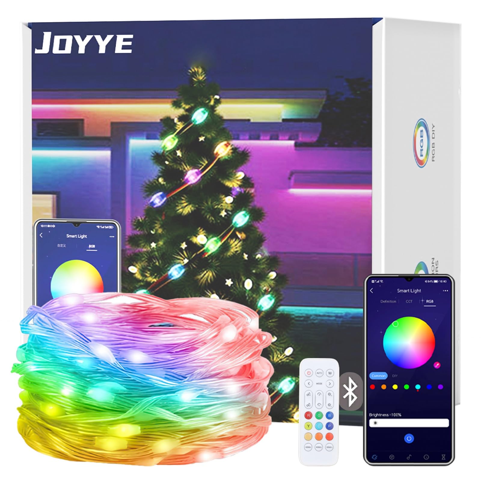 Funio 24-Foot Smart USB Fairy LED Strip Lights with App & Remote Control - Color Changing, DIY, Music Sync & Timer Modes, IP20 Waterproof, Ideal for