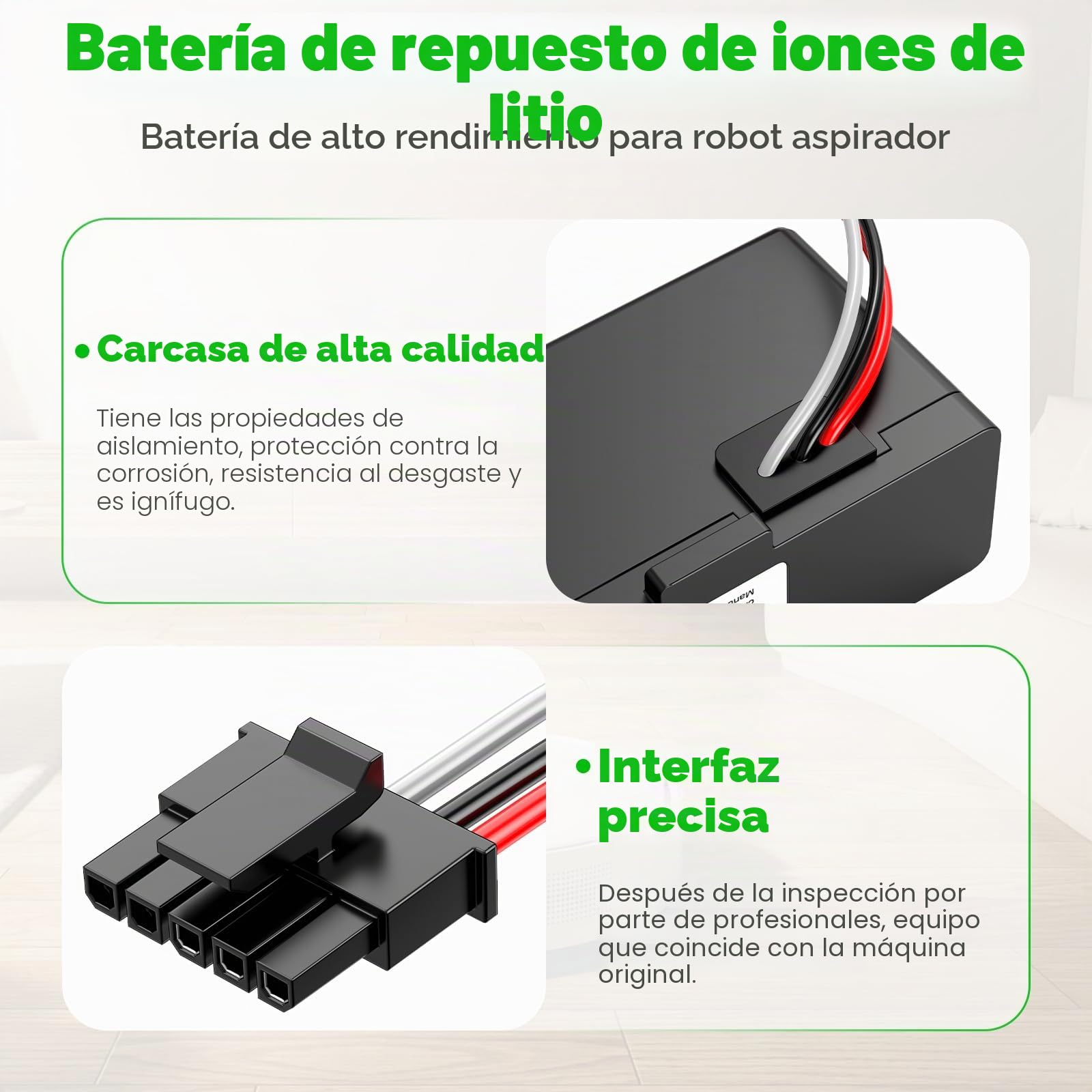 ASUNCELL 6500mAh Batería de Repuesto para Xiaomi Mop 2S / Mop Pro/Mop P Robot Aspiradora, batería de Iones de Litio Compatible con Xiaomi Mijia STYTJ02YM / XMSTJQR2S Aspiradora Robot Batería