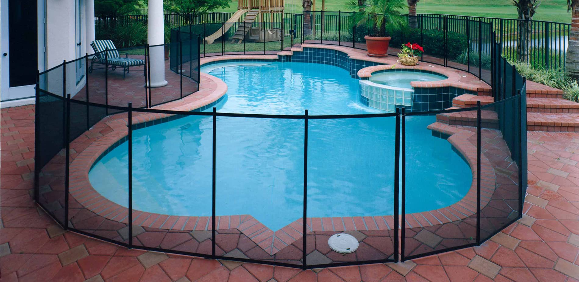 Pool Fence DIY by Life Saver Fencing Section Kit, 4 x 12-Feet, Black