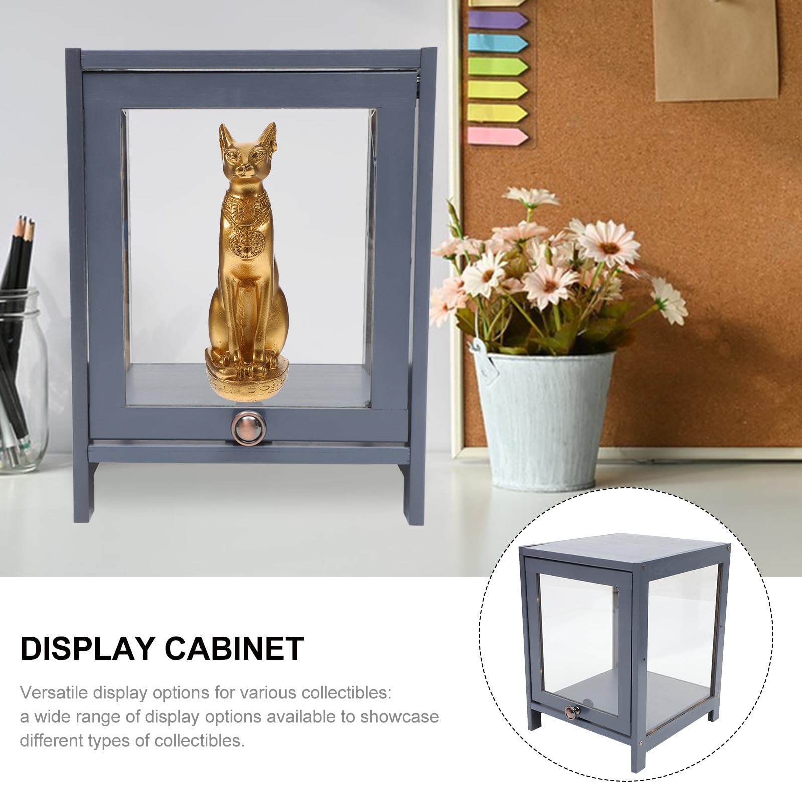 Artibetter Vitrine pour Figurines en Acrylique et Bois Espace Ample et Résistance à l'usure, Présentoir Élégant pour Exposition et Rangement à Domicile