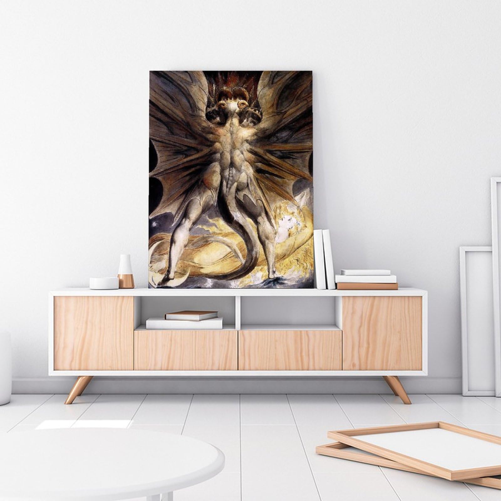 THAELY William Blake Art Poster Surreal Red Dragon Canvas Print