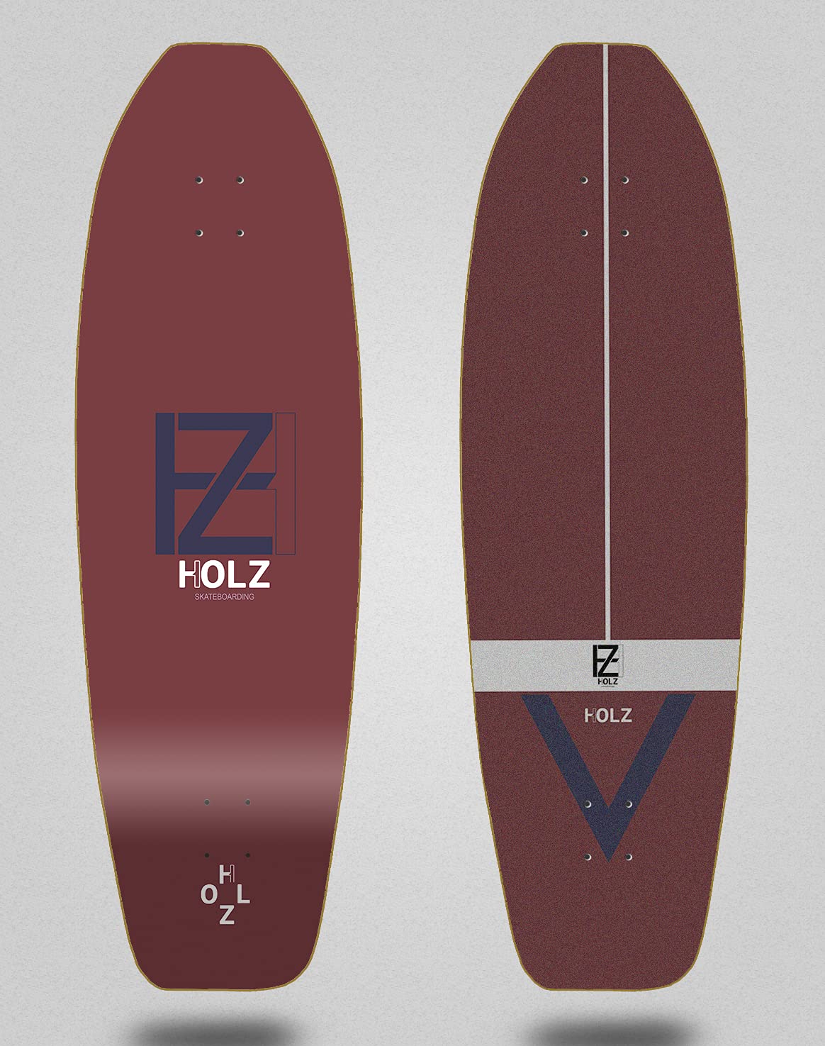 Holz monopatin Skate Skateboard surfskate Deck Tabla Basic Blood Blue 31.5