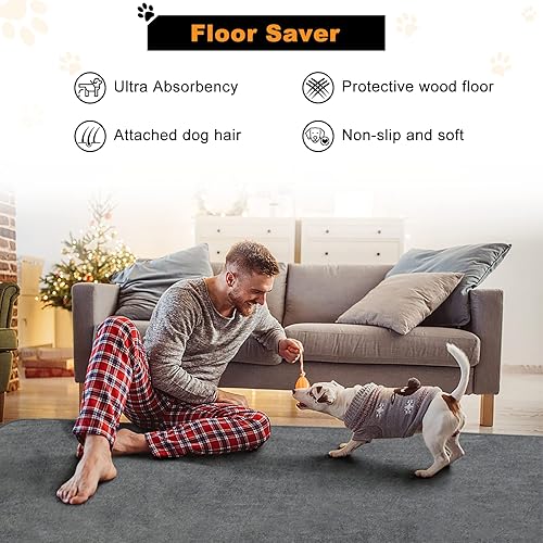 Miniatura 6 de Almohadillas lavables para orina de perros, paquete de 6, almohadillas reutilizables de 16 x 24 pulgadas, almohadillas absorbentes antideslizantes