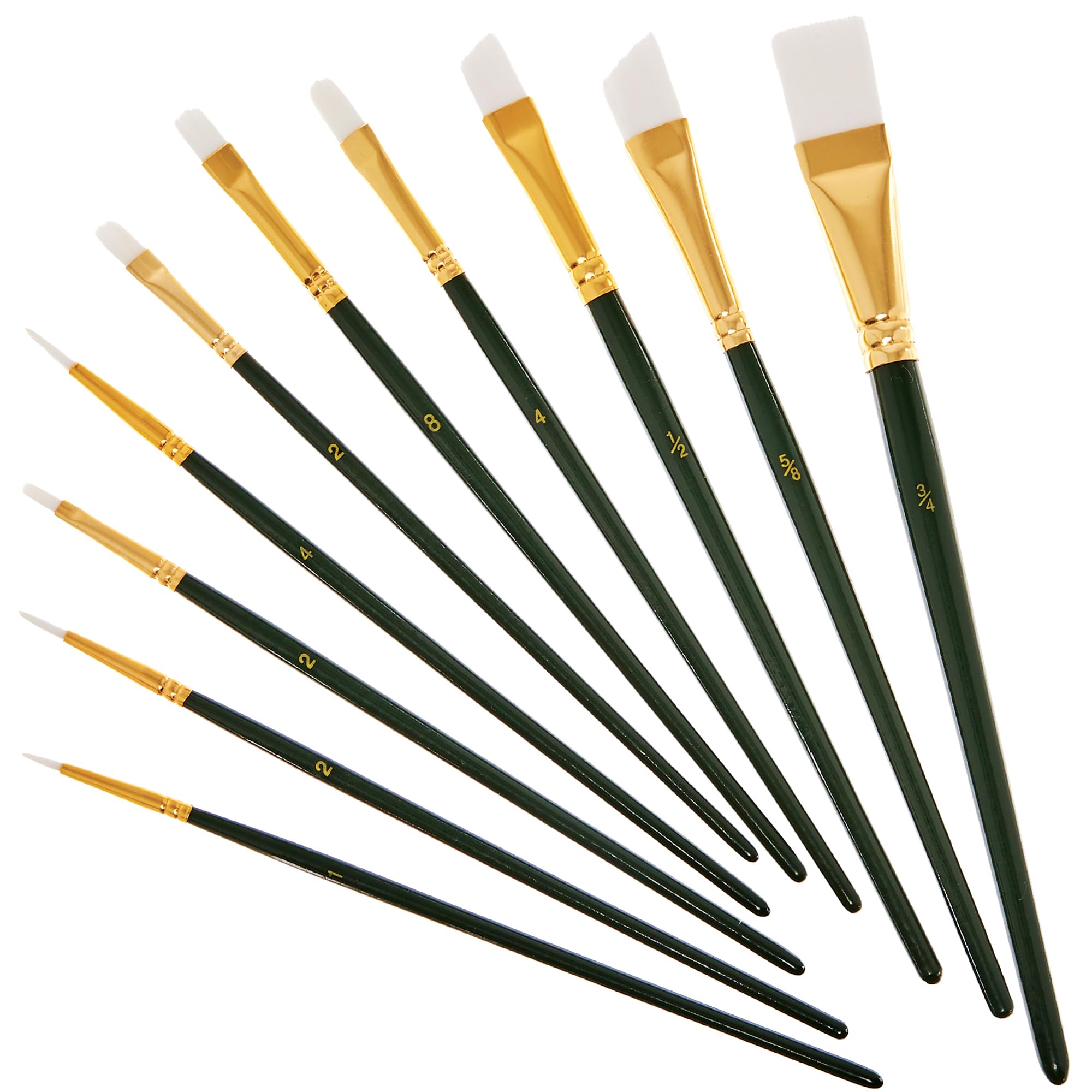 Baker Ross Acryl- und Ölmalpinsel-Set – 10er-Pack