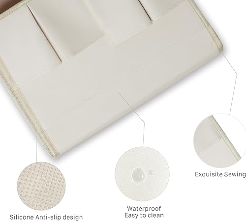 Miniatura 9 de PU Leather Sofa Armrest Organizer, Armchair Magazine Holders, Waterproof Remote Holder for Recliner Couch with 1 Large Pocket, 4 Small Pockets for