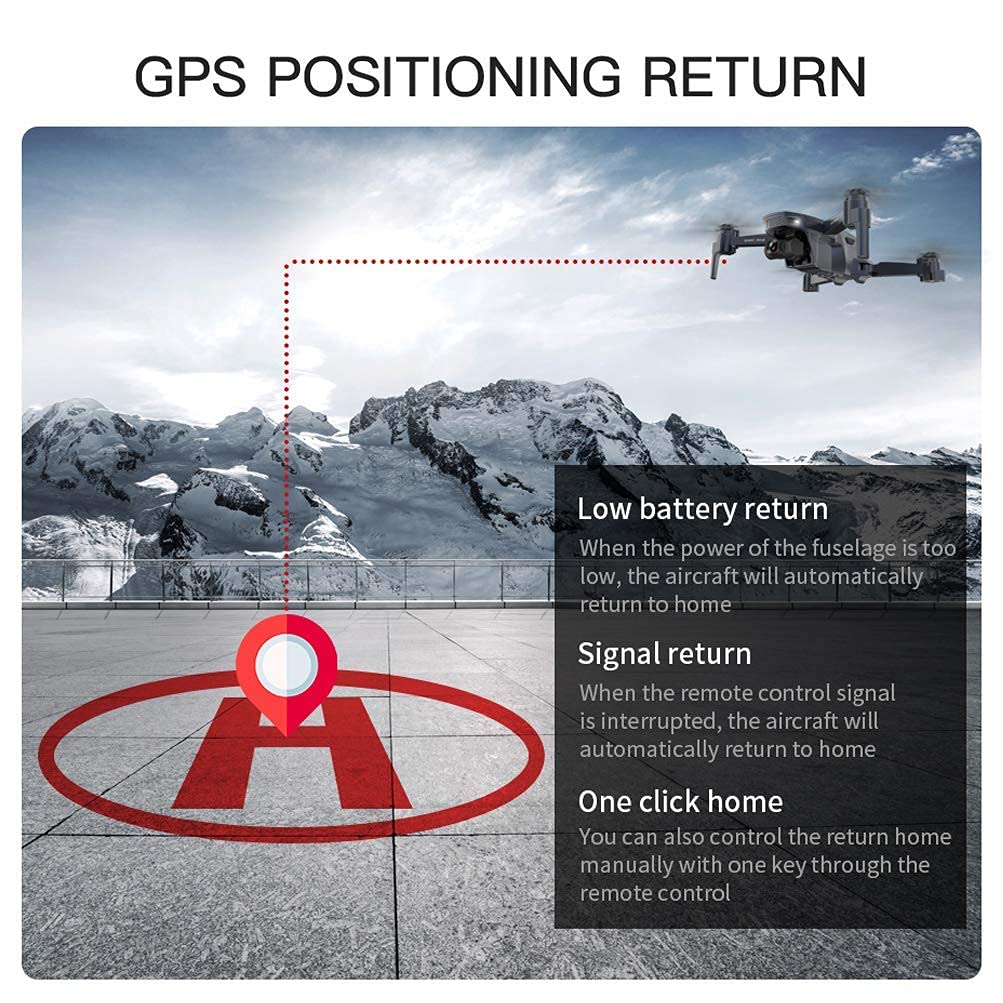 GPS Drone with 2-Axis Mechanical Gimbal 5G WiFi FPV RC Drone Dual Cameras for Adult with 4K HD Camera Dual Positioning System APP Control 2 Pieces Module Battery