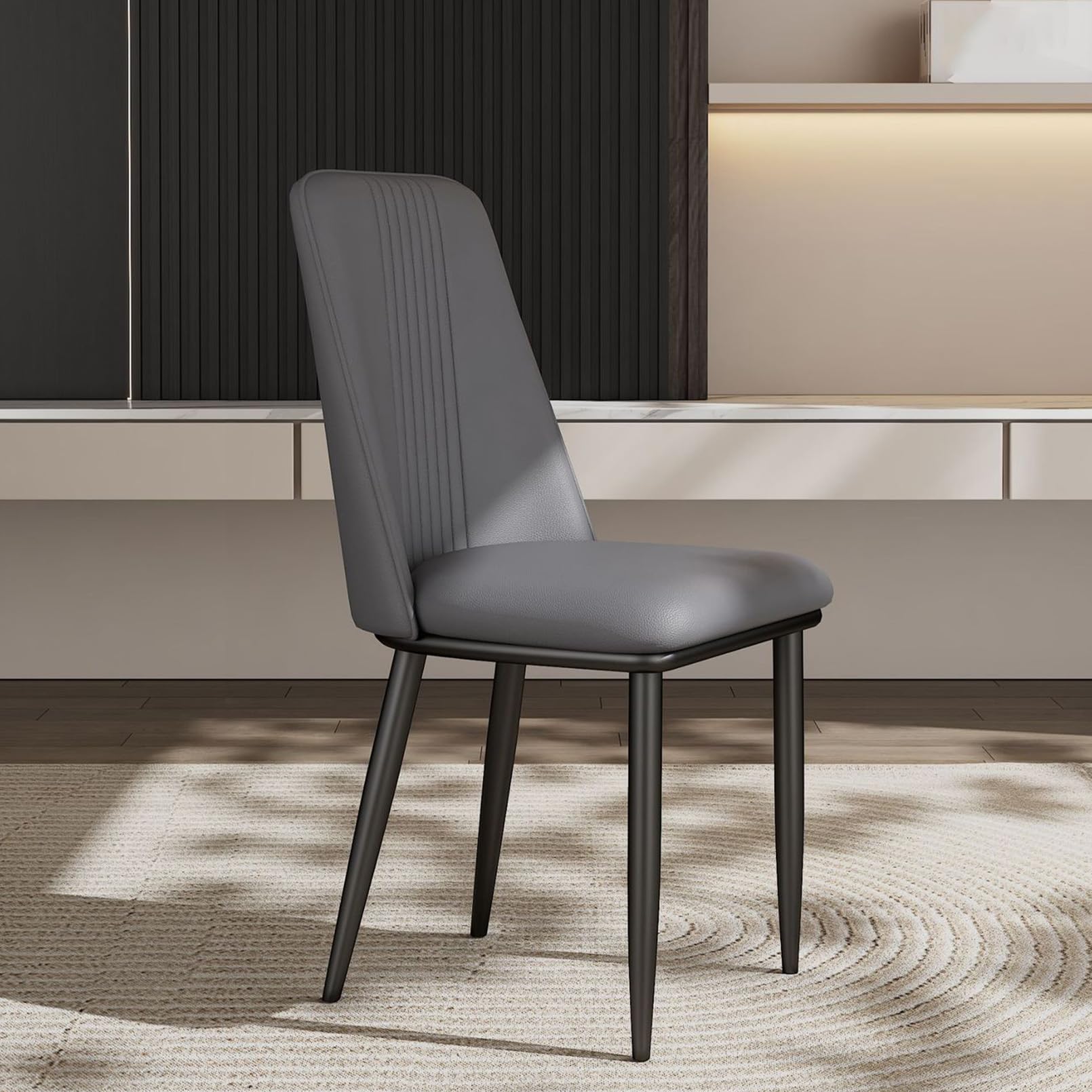 Sedie da cucina con struttura in metallo e schienale in pelle sintetica imbottita, sedia da pranzo per ristorante, elegante e confortevole per qualsiasi spazio da pranzo