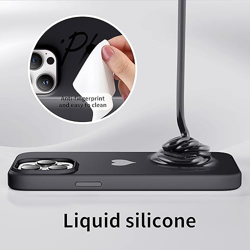 Miniatura 4 de Jmltech Funda de silicona para iPhone 14 Pro Max con forro de microfibra suave antiarañazos, funda protectora para iPhone 14 Pro Max, rosa (negro)