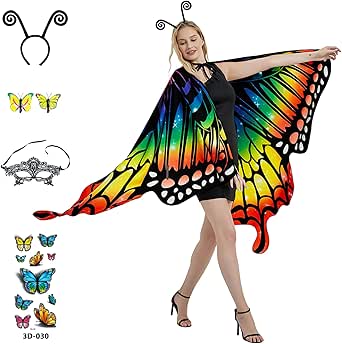 Tibeha Butterfly Wings For Women Adults - Double-Sided Print Costume