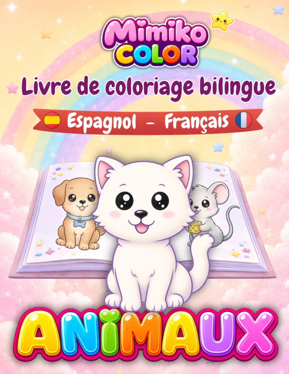 MIMIKO COLOR - ANIMAUX: Livre de Coloriage Bilingue