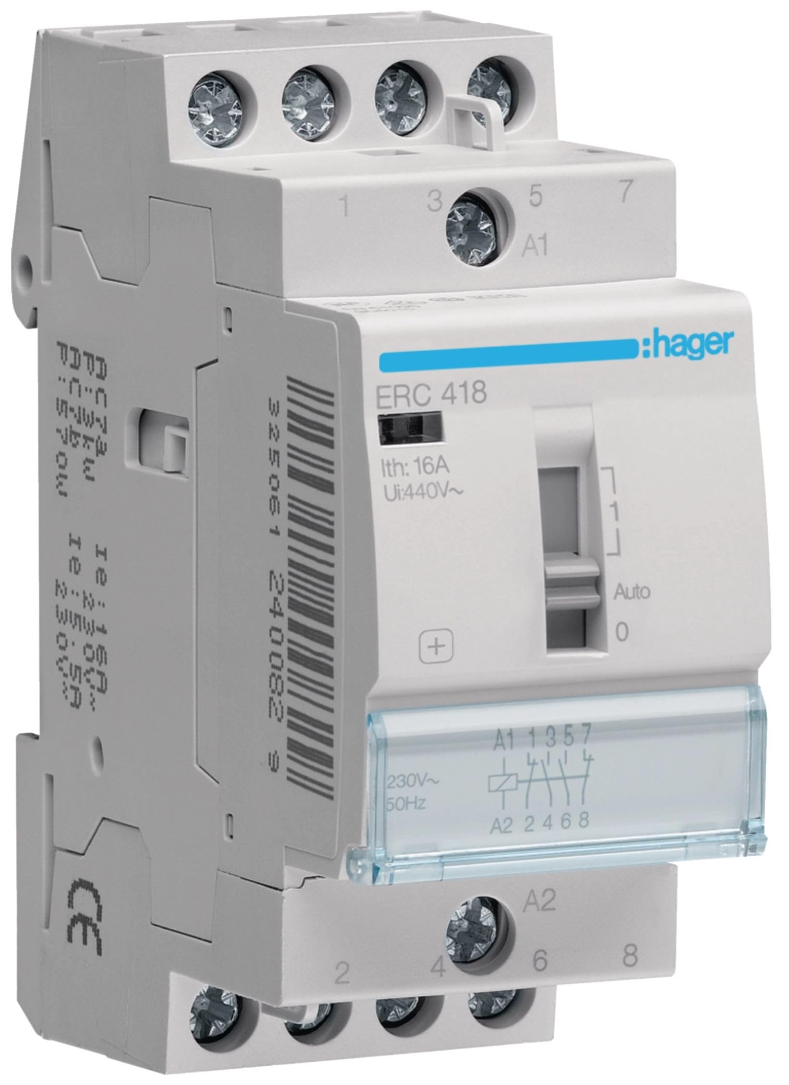 Hager Busch-Jaeger ERC418 Installation Relay 16 A, 2S+2Ö, 230 V