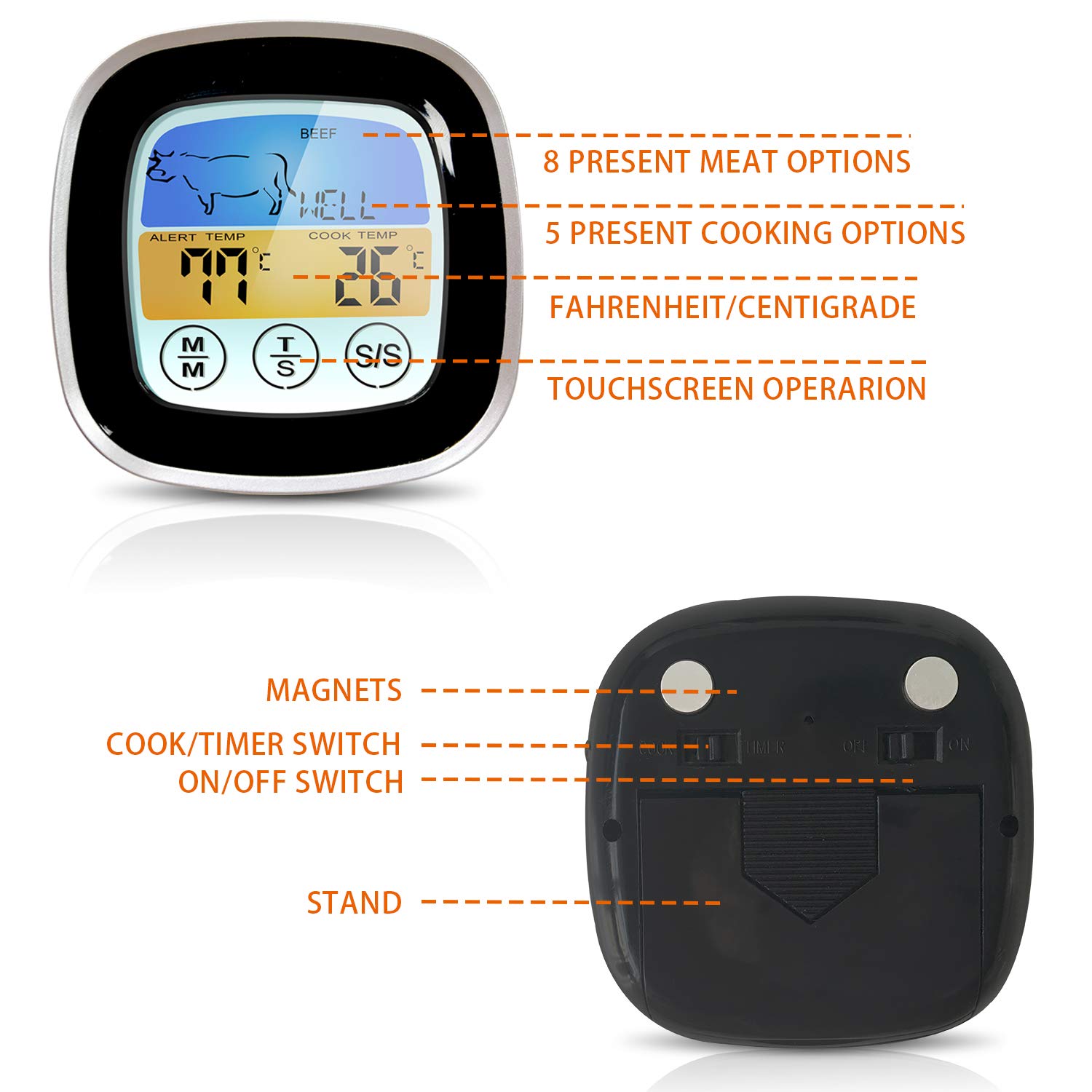 5 Termometri Digitali DollaTek Con Sonda - Per Frigorifero, Congelatore E Acquario - Foto 4