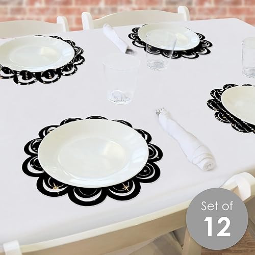 Miniatura 2 de Big Dot of Happiness Masquerade - Máscara veneciana para decoración de mesa redonda de fiesta - Cargadores de papel - Ajuste de lugar para 12