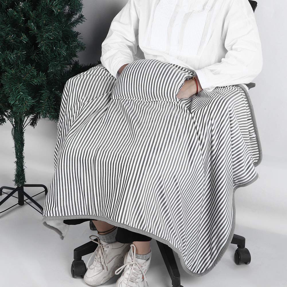 Pilipane Cuscinetto termico (45,3" x 29,5"), coperta elettrica USB per casa e ufficio, copertura calda per il corpo della gamba, cuscino termico (grigio)