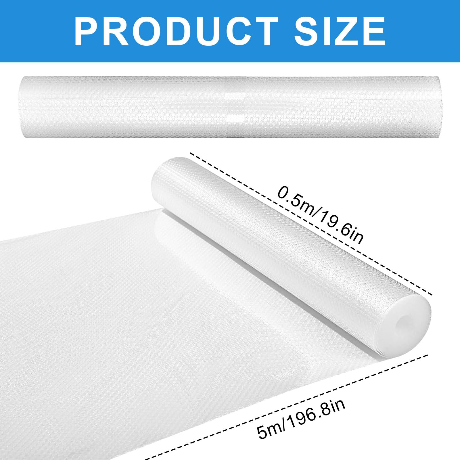 Schubladenmatte 50cm x 500cm EVA-Material Wasserdichtem Antirutschmatte Schubladenmatte Küchenschrankmatte Nicht Klebende für Schubladen Regale Schrank Kühlschrank