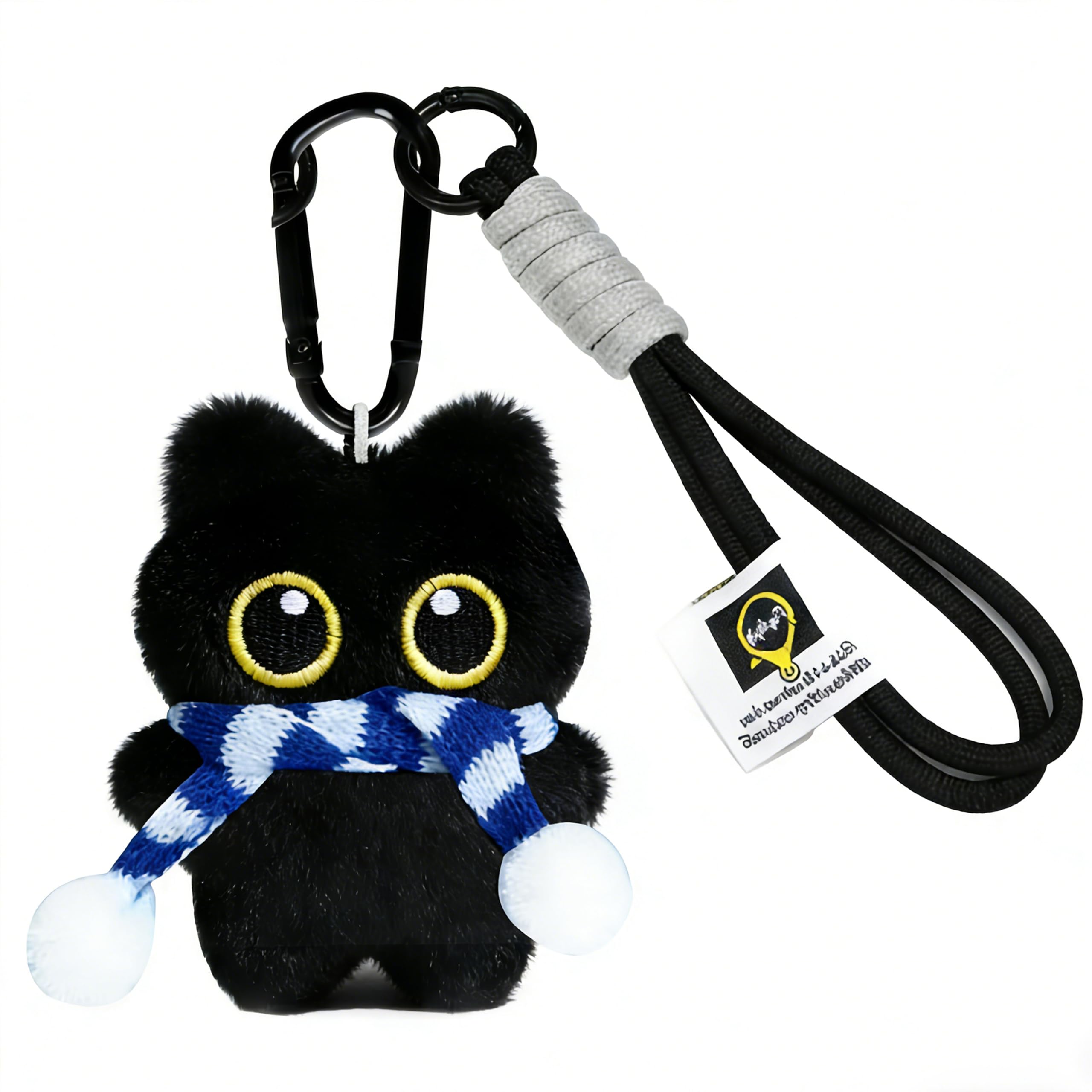 Baofuwan Katze Schlüsselanhänger Süß, Liebenswerter 3D Katze Taschen Anhänger, Flauschiger Plüsch Anhänger, Katze Schlüsselanhänger Einzigartig, Perfekt Geschenk，1 Verpackung