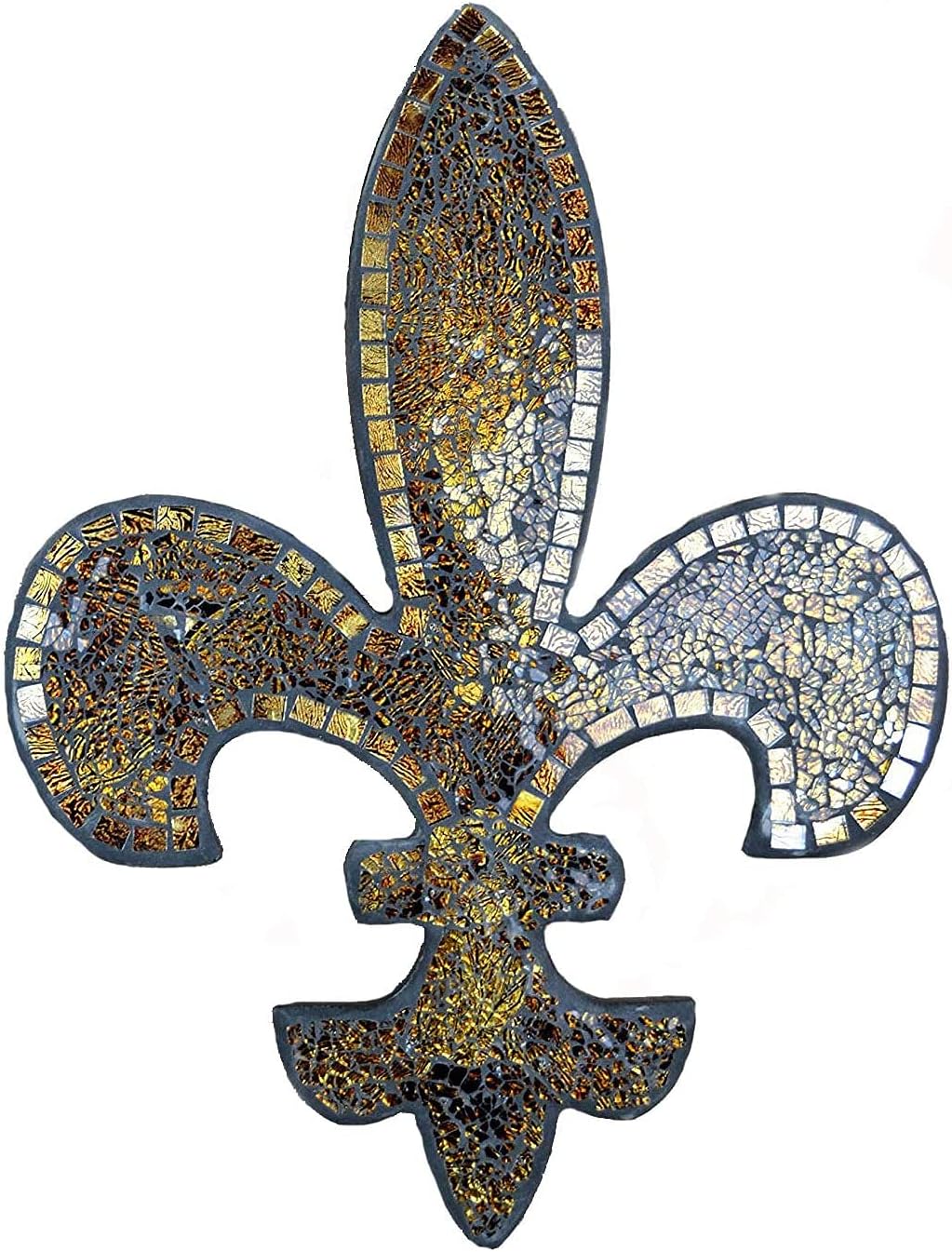 Amber Mosaic Fleur De Lis Decor, Wall Decorative Plaque