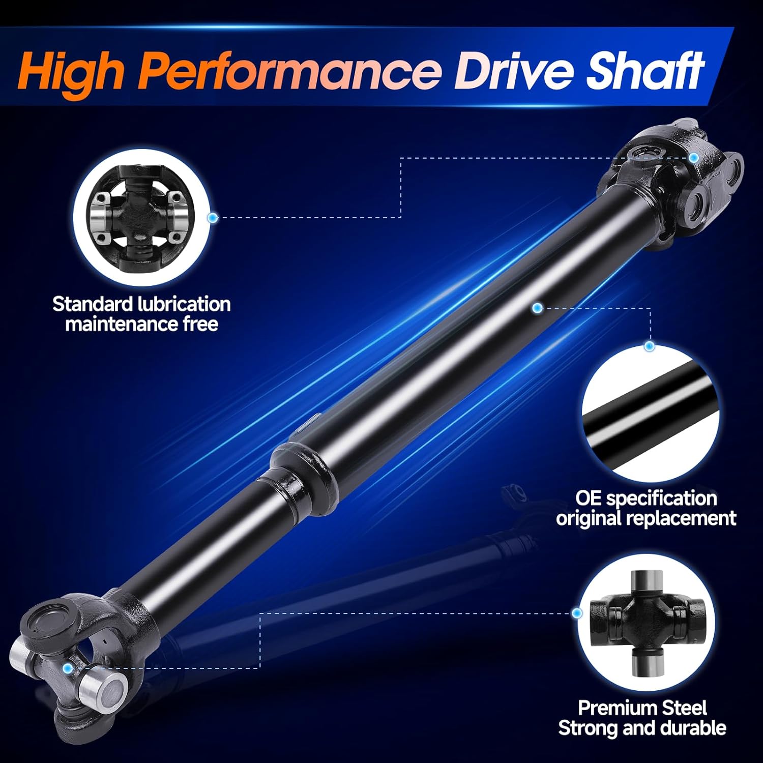 Front Drive Shaft Driveshaft Prop Shaft Assembly Fit for Ford F-350 1985 1986 1987 1988 1989 1990 1991 1992 1993 1994 5.8L 7.3L 7.5L, Replace# E5TZ4A376C, 65-9721