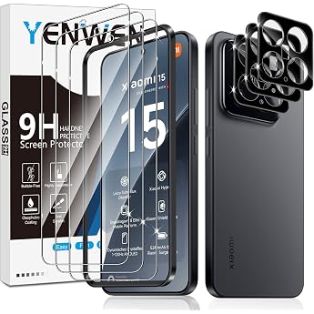 Screen Protector for Xiaomi 15 5G for Tempered Glass Pack of 3 Tempered Glass with 3 Camera Protection for Mi 15 9H Hardness Protective Glass Anti-Scratch Glass Mobile Phone Film HD Clear Screen Protector