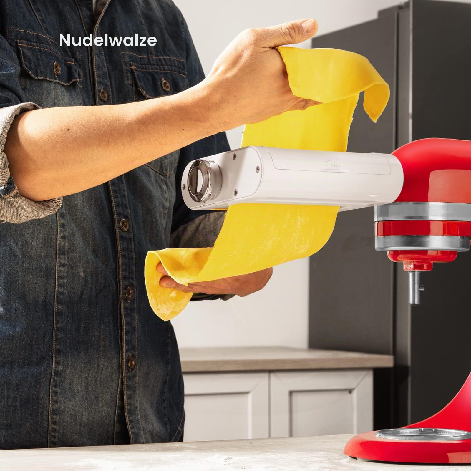 Antree 3-in-1 Roller- und Schneide-Aufsatz-Set für KitchenAid Standmixer, inklusive Nudelblech-Roller, Spaghetti, Fettuccine Cutter Maker, Zubehör und Reinigungsbürste und Pasta Trockengestell