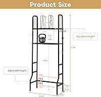 Jautokerdar Over the Toilet Storage Rack with Removable Dividers, Adjustable Shelves & Hooks - Metal Black Bathroom Organizer for Towels