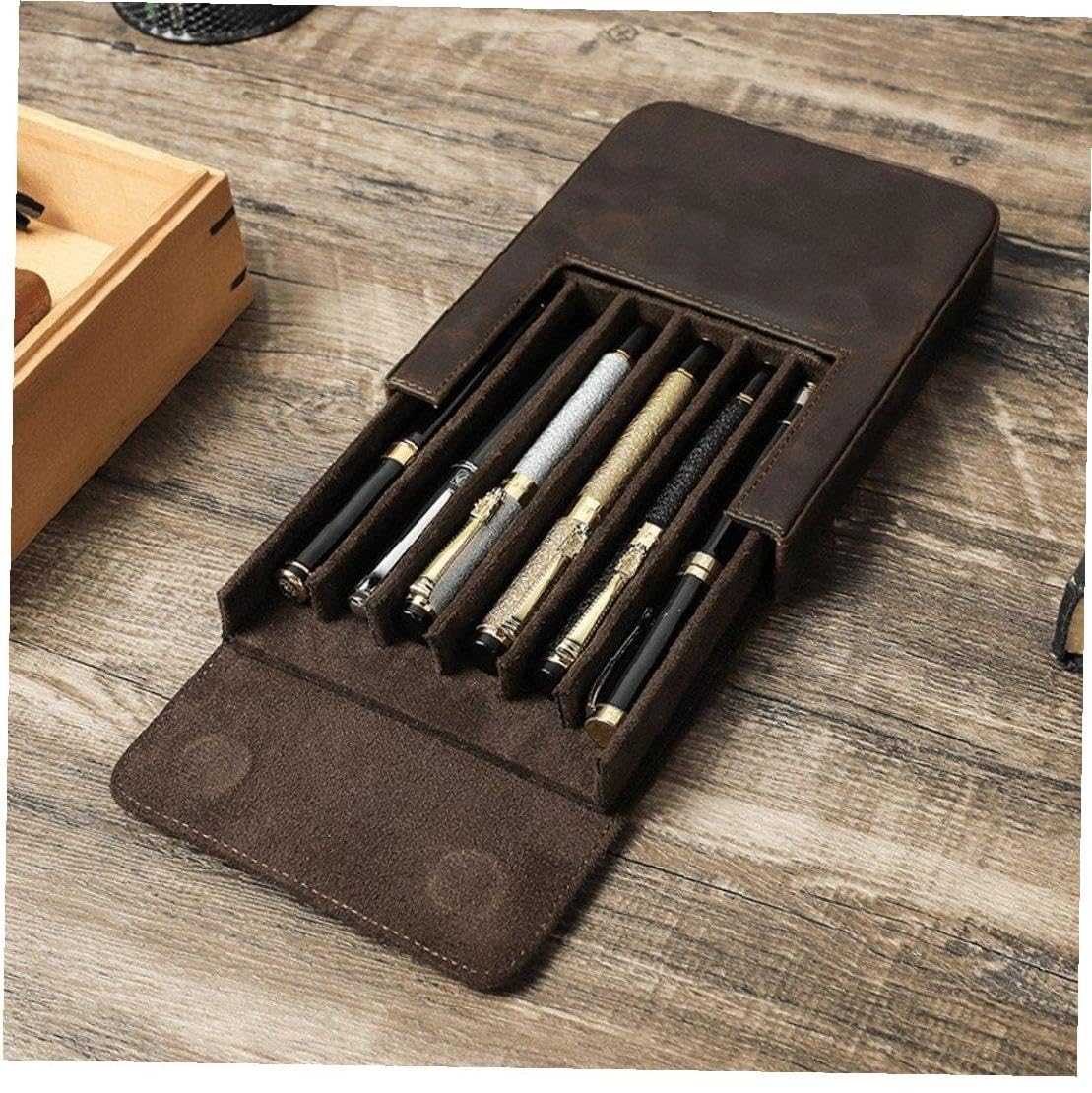 Amazon.co.jp: 万年筆ケース 手作り ペンケース レザー ローラー