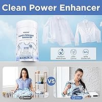 Vista 5 de Poesie Laundry Detergent Booster Powder 50 Loads Fresh Scent Cleaning Power Enhancer for Laundry Pair with Laundry Detergent Sheets Powder