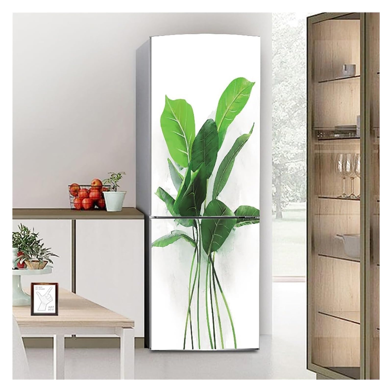 GDHKDDFL Minimalist, luxury-inspired fridge decals, Fridge Sticker Full Covering Door Covers Skins Wall Stickers for Kitchen Decal(S: 60x150 cm)