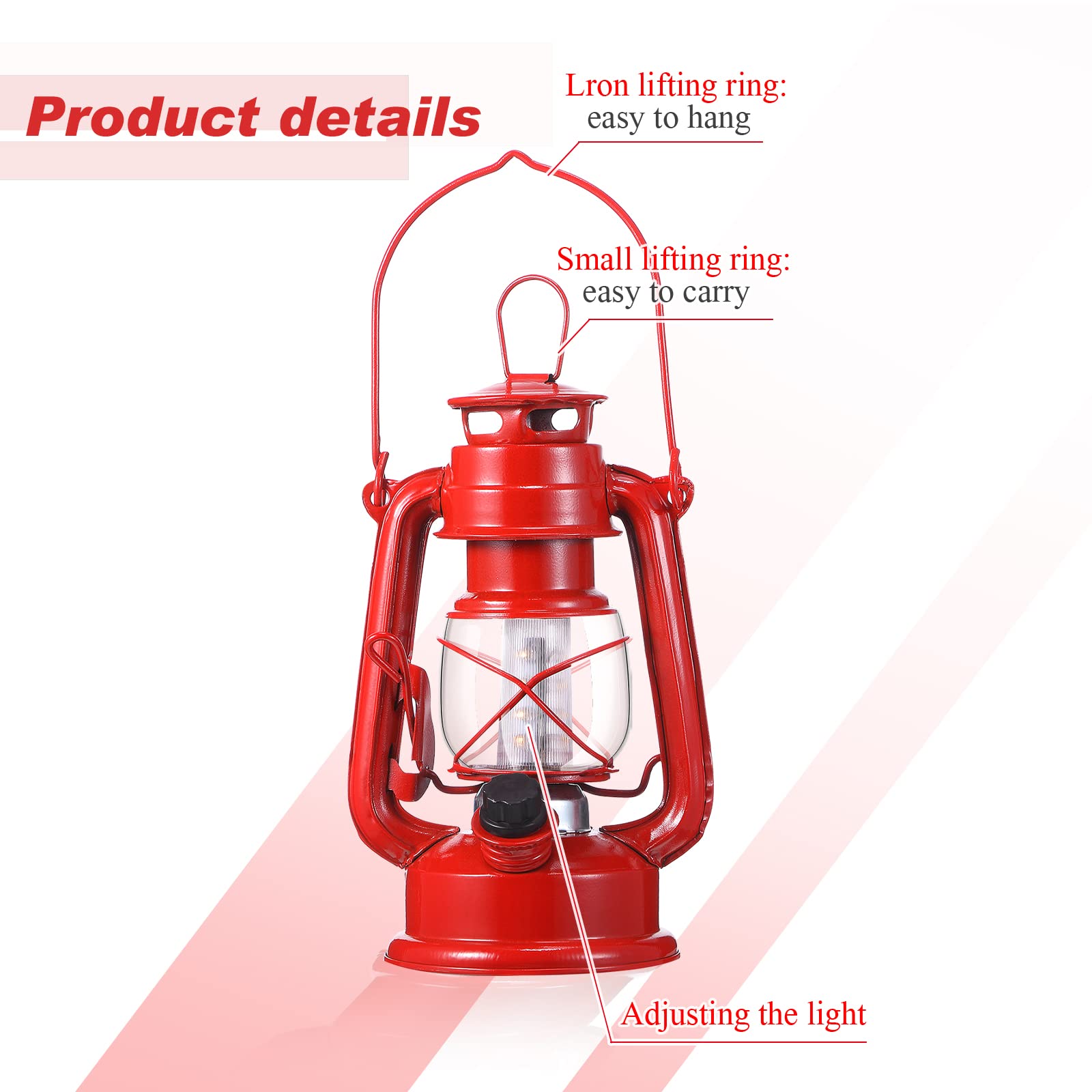 Farol LED vintage para huracán, farol colgante decorativo de metal, LED cálidos e interruptor de atenuación, funciona con pilas para decoración de uso en interiores y exteriores (4 unidades, 8 3