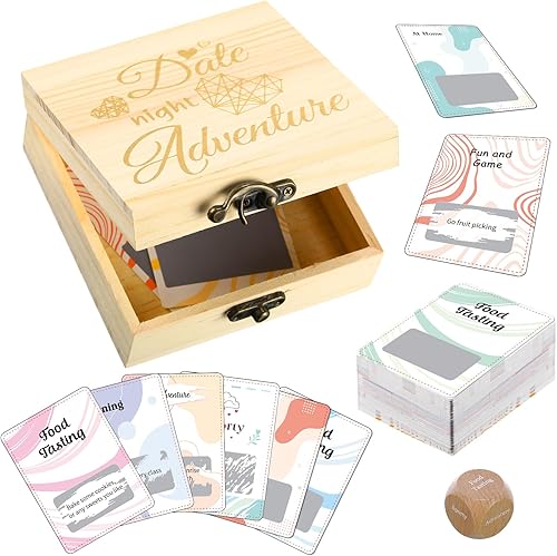 Pajean 100 tarjetas de noche de cita para parejas, regalo de madera de San Valentín, juegos de aventura, boda, aniversario, compromiso, cita, noche,