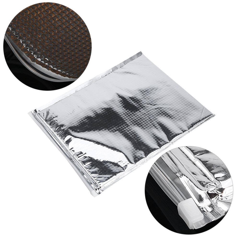 Borse isolate termiche alluminio autosigillanti spesse 30x35 cm set 5 pezzi argento