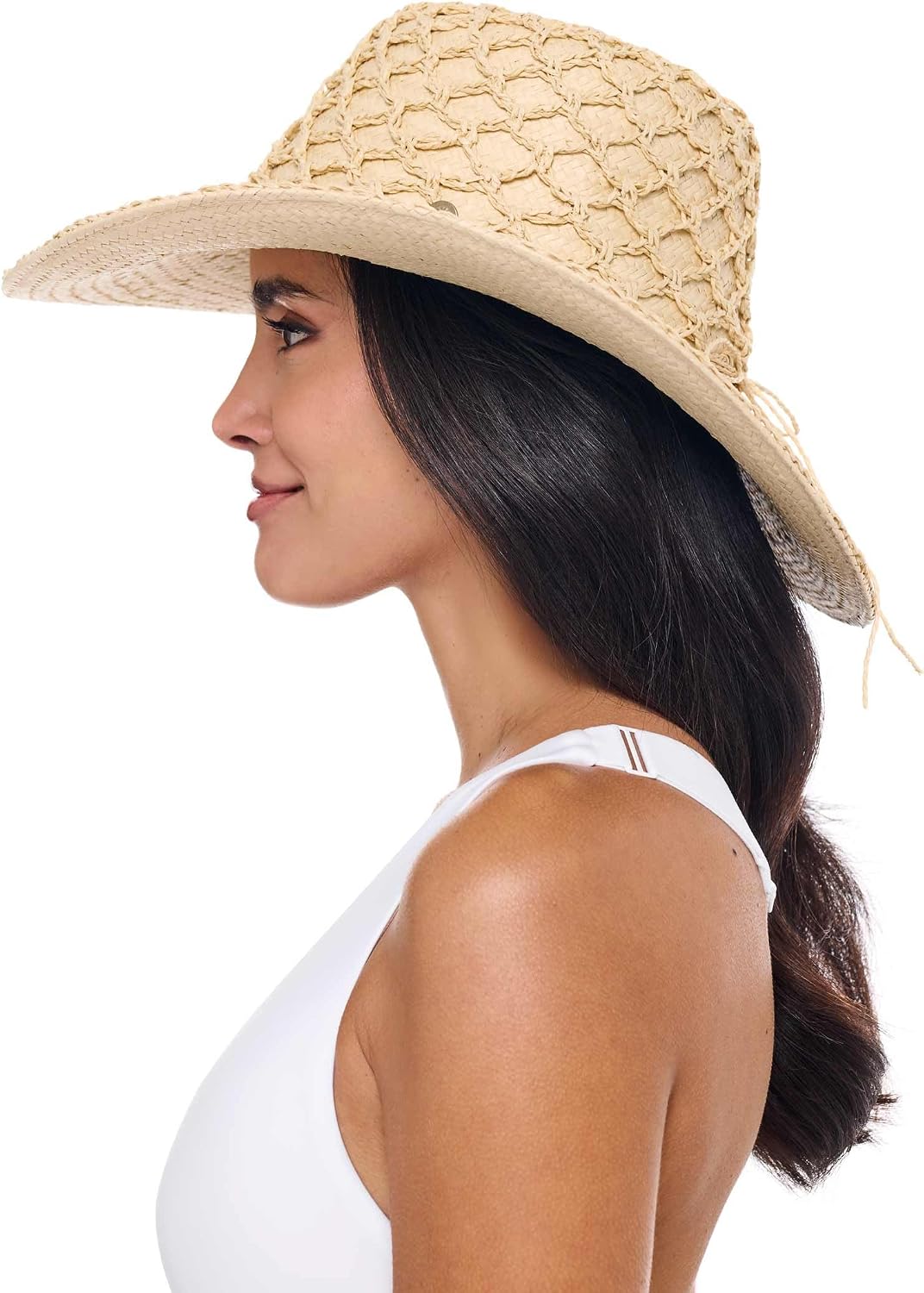 Women's Paper Straw Hat - UPF 50+ Sun Protection - Sand Dollar in Natural