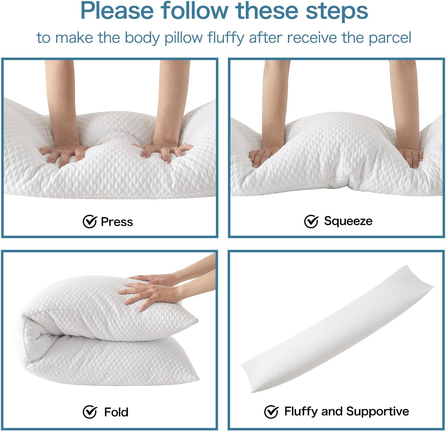BEDDINGOLOGY Long Body Pillow for Adults - 20x54 Full Big Pillows for Bed - Soft Down Alternative Pillows for Sleeping(White) : Home & Kitchen