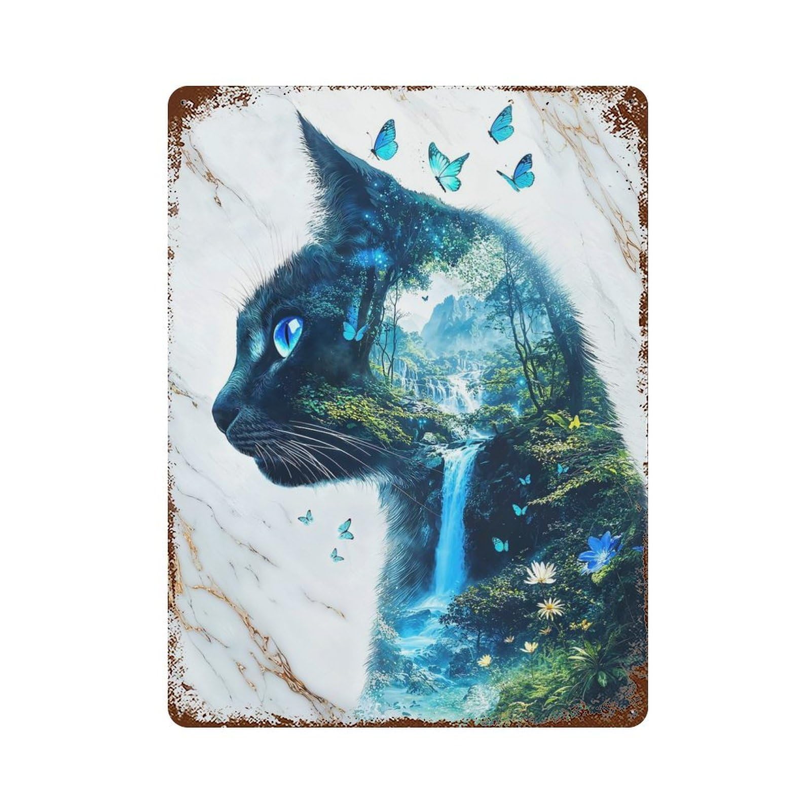 Feline Fantasy Retro Metal Sign 15.7"x11.8", Classic Wall Plaque for Garage, Pub Or Kitchen