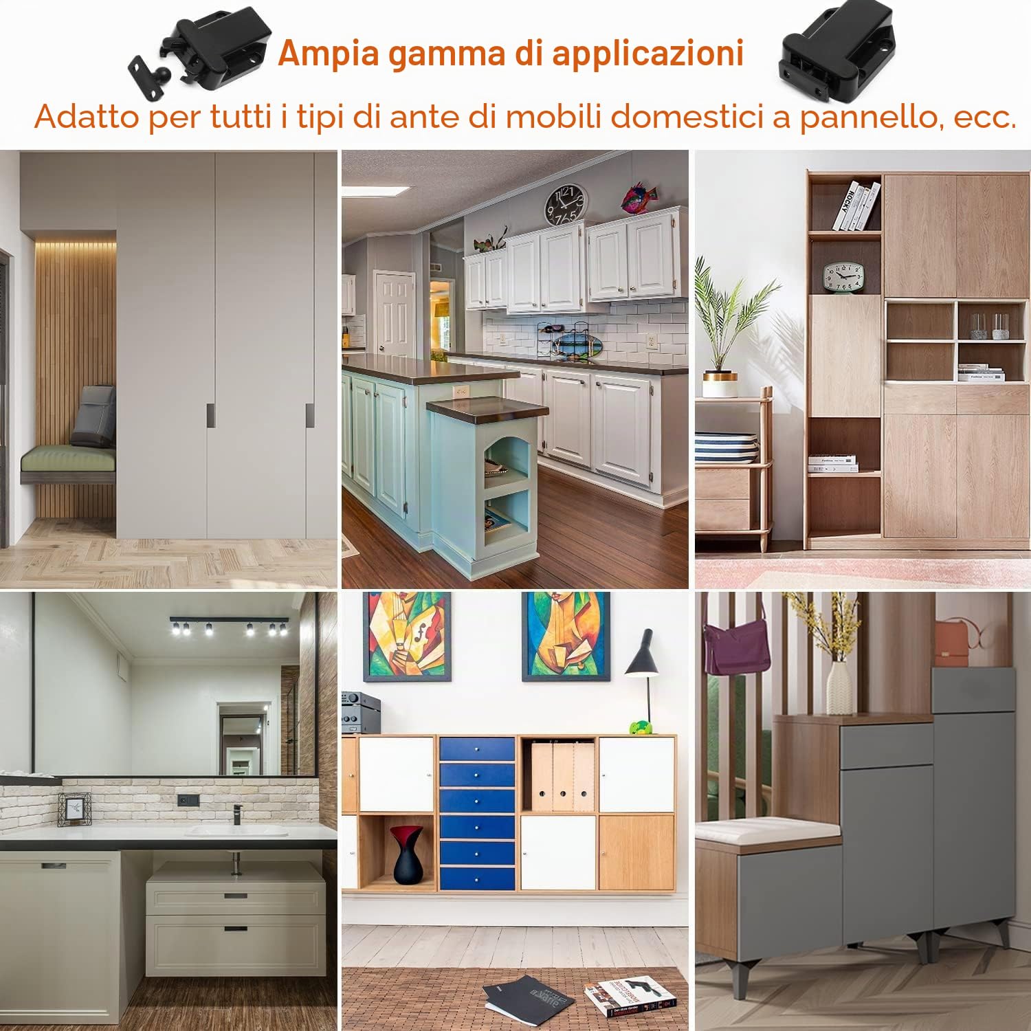 6 chiusure per armadio con sblocco al tocco, serrature magnetiche Goodchanceuk per cassetto, premere per aprire, sblocco al tocco