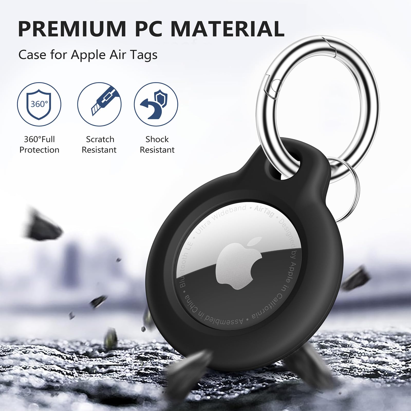 Epova 4 Pack Cases Compatible with Airtag Keyring with Keychain - Image 2