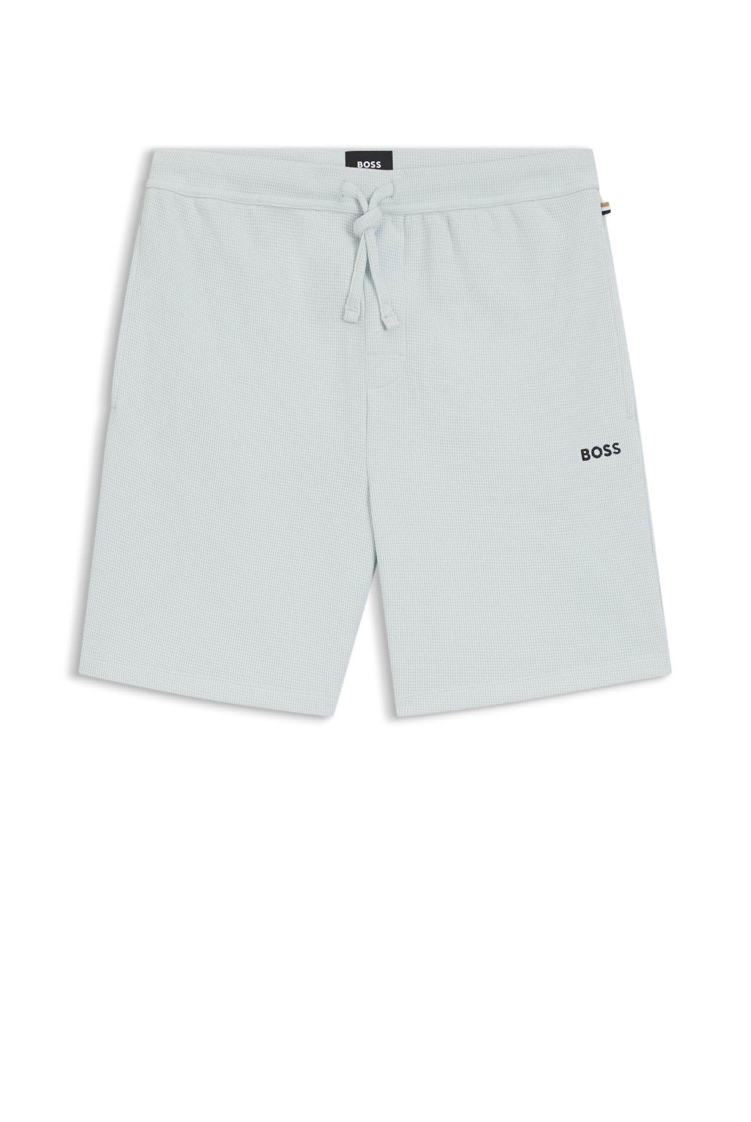 Boss Men's Bodywear Waffle Soft Texture Shorts - Open Blue 499 - Medium