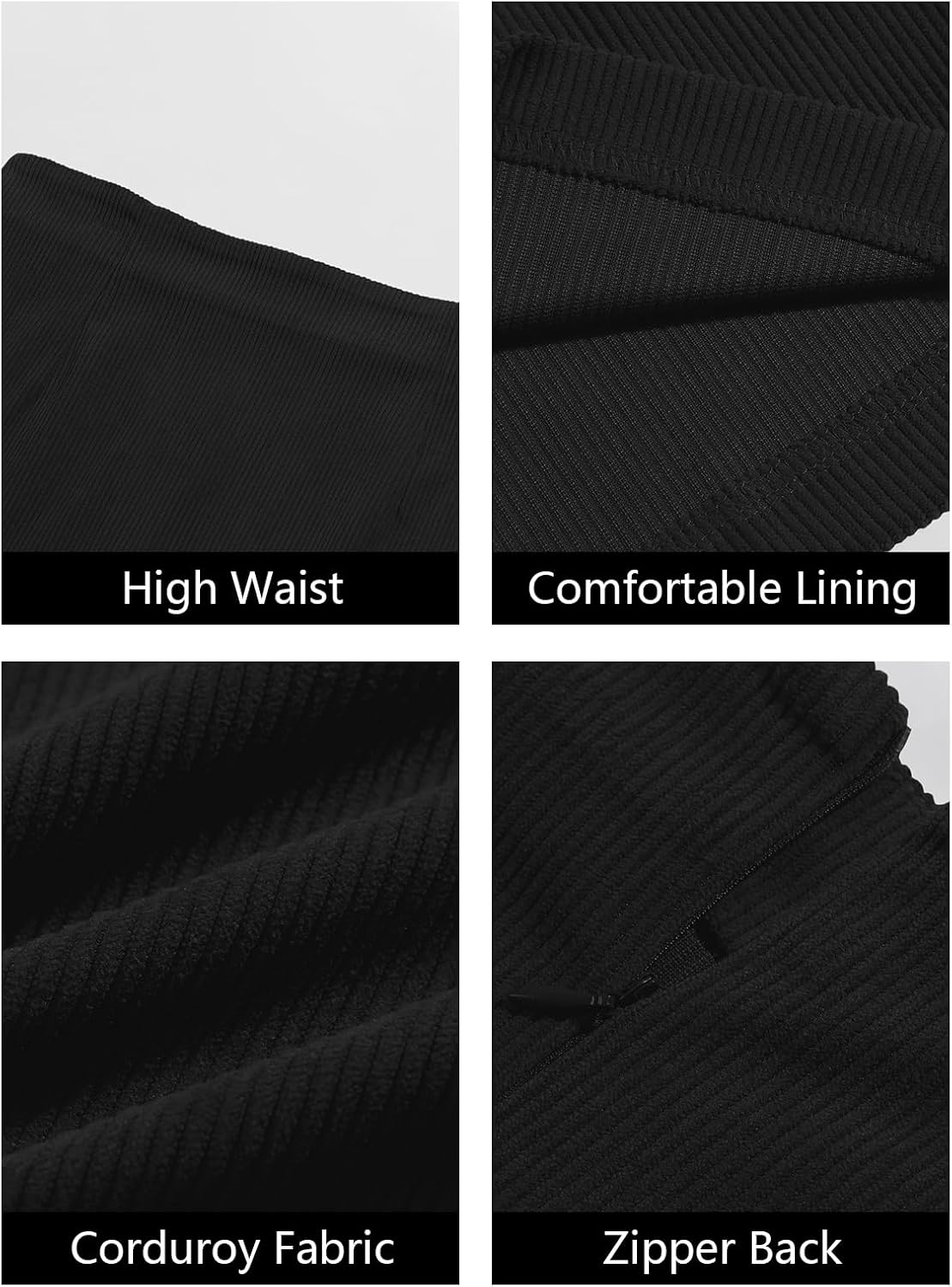 Wenrine Womens Corduroy Mini Skirt High Waisted Basic Casual A-line Short Skirts - Image 7