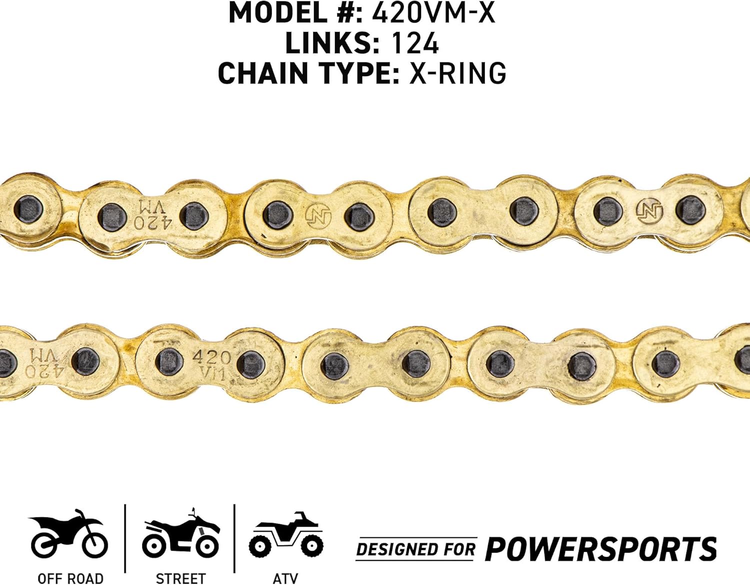 NICHE Drive Sprocket Chain Combo for Kawasaki KX100 KX112 Front 13 Rear 51 Tooth 420 X-Ring 124 Links