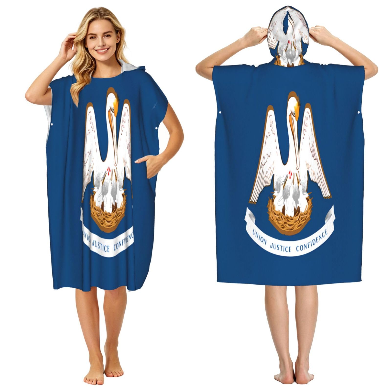 KLGRTJHK Qtyvgtic Adult Hooded Beach Poncho Towel 43"X35"
