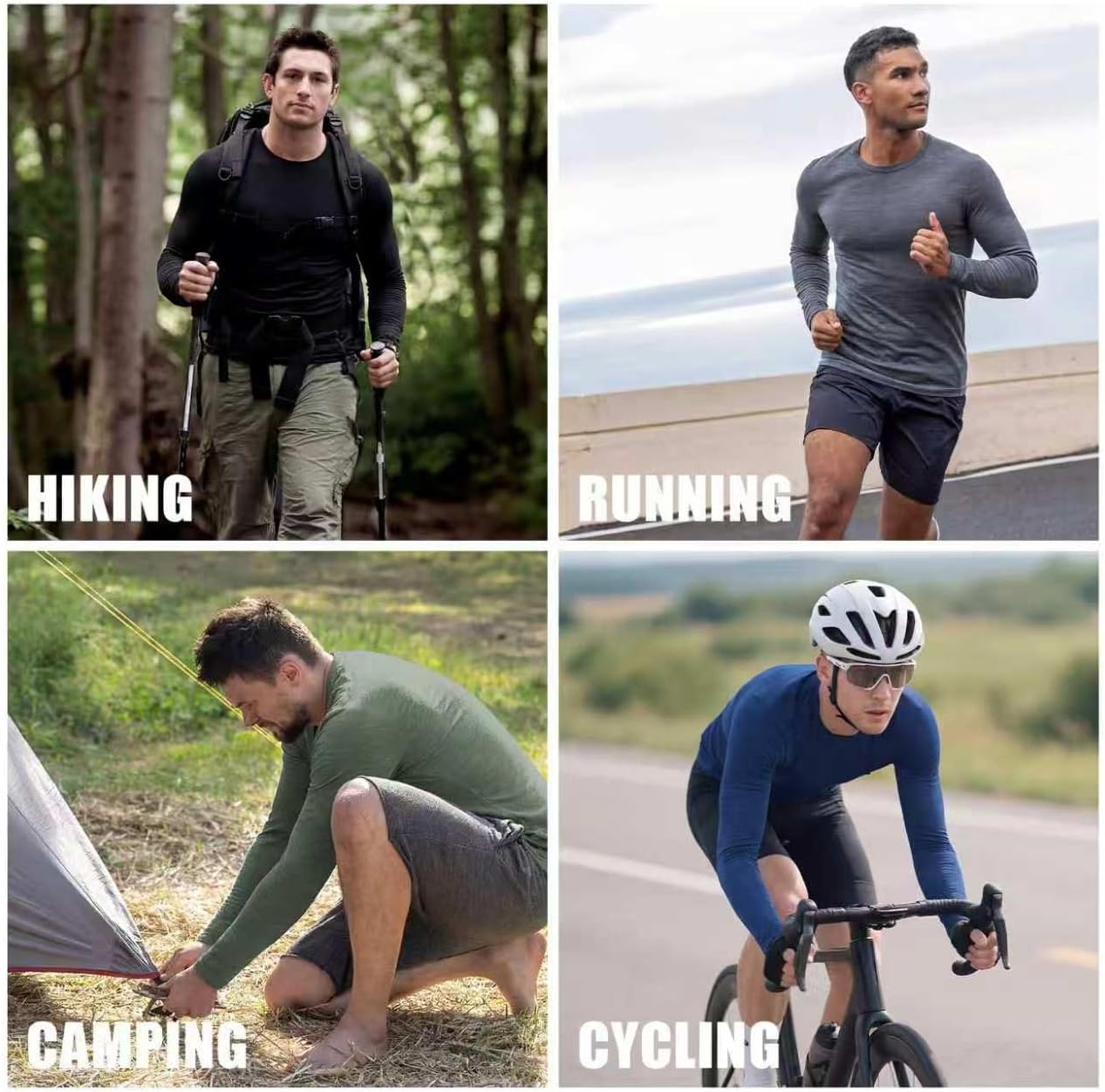 Men’s 100% Merino Wool Base Layer Top – 15.5 Micron Ultrafine, 180g Lightweight Long Sleeve Shirt.